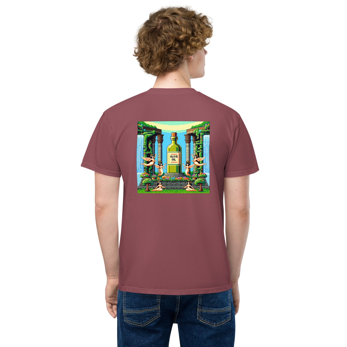 Siren Serenade: Olive Oil Enchantment - pocket t-shirt