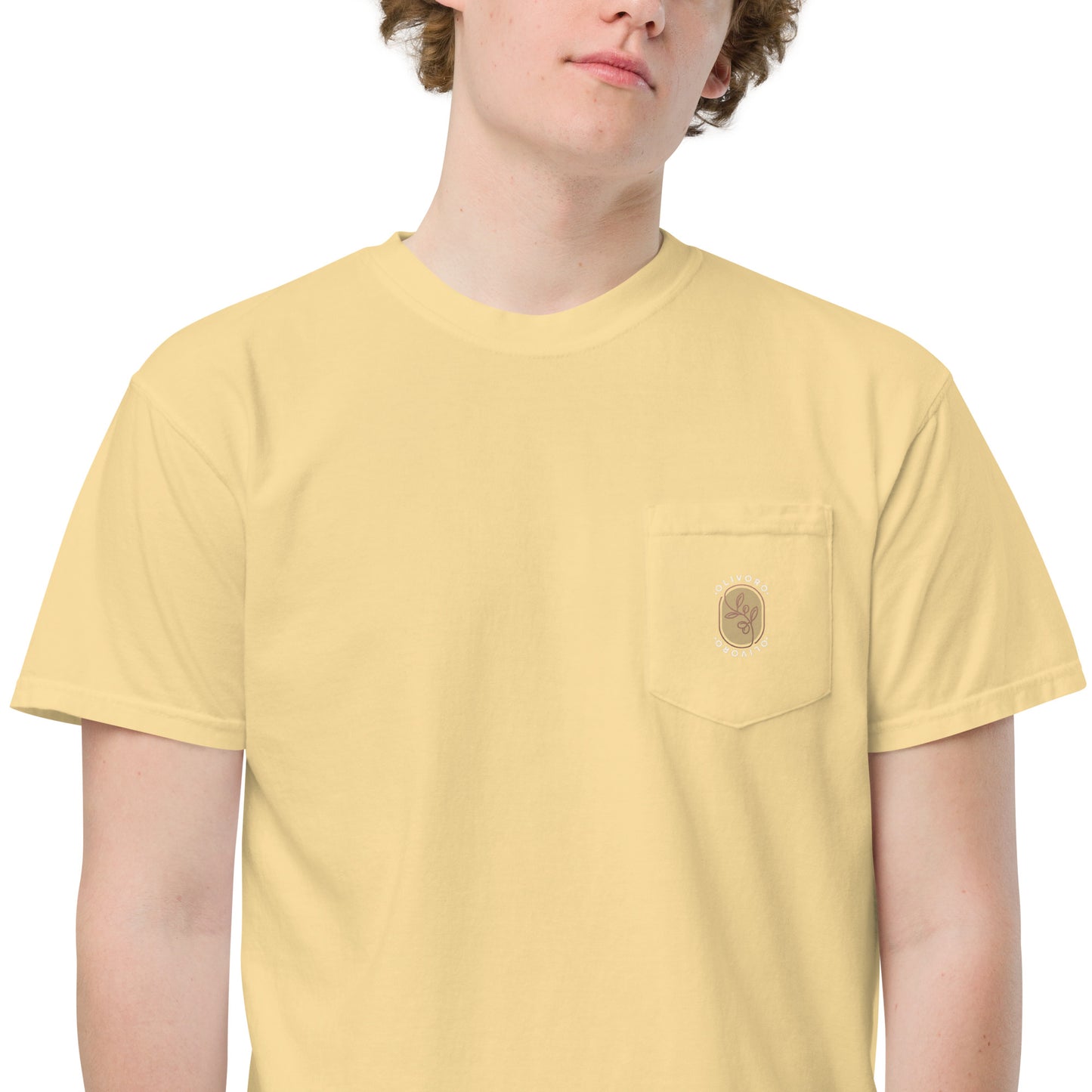 Siren Serenade: Olive Oil Enchantment - pocket t-shirt