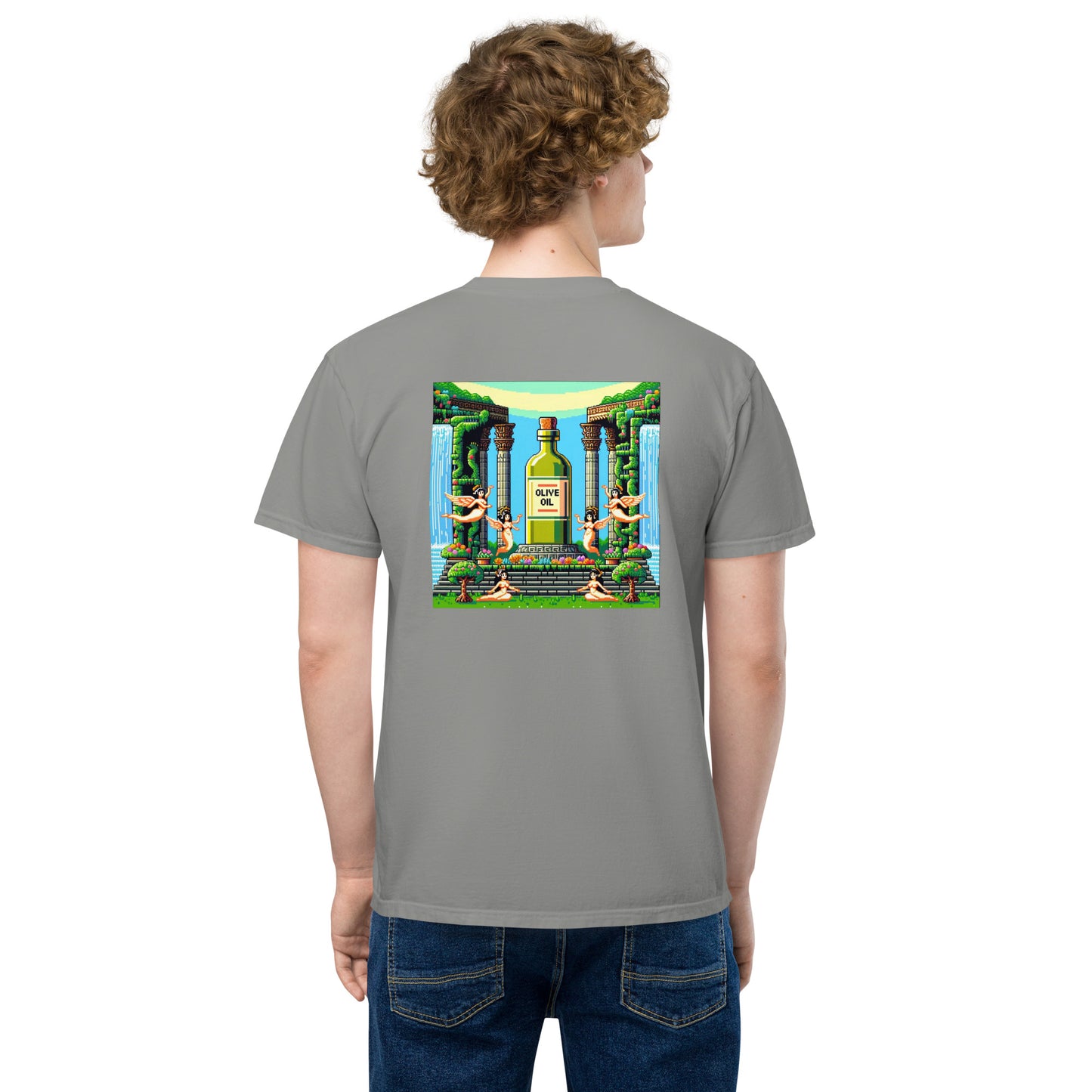 Siren Serenade: Olive Oil Enchantment - pocket t-shirt