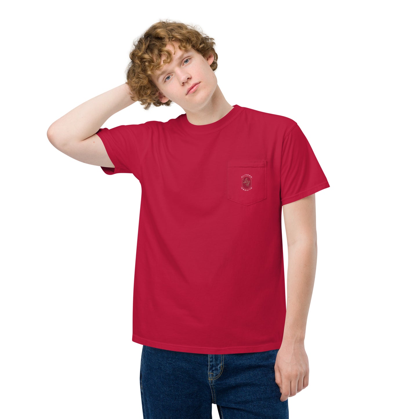 Siren Serenade: Olive Oil Enchantment - pocket t-shirt