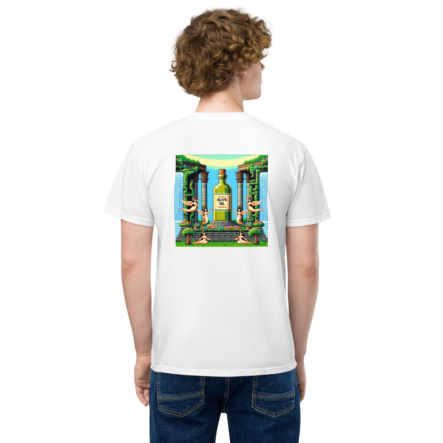 Siren Serenade: Olive Oil Enchantment - pocket t-shirt