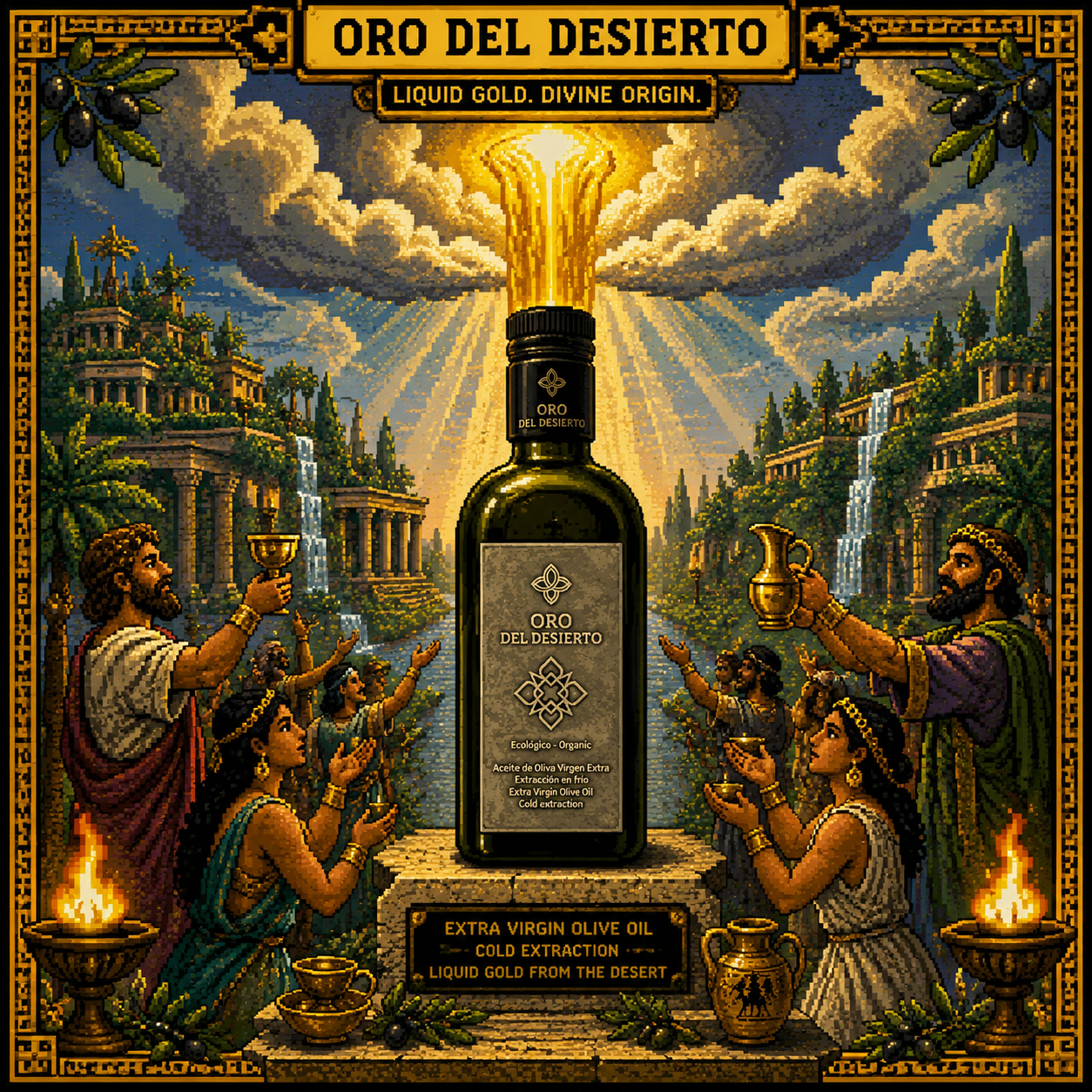 Oro del Desierto Organic Extra Virgin Olive Oil — 500ml (Cold Extracted, Picual/Hojiblanca/Arbequina)