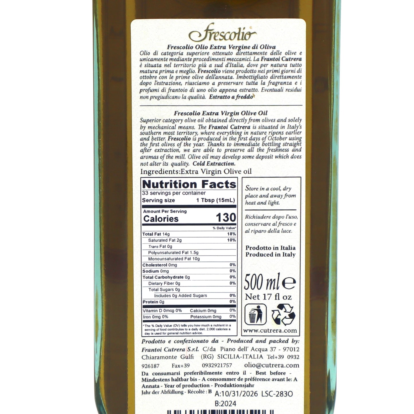 Frantoi Cutrera Frescolio Novello w/ Spice Pack