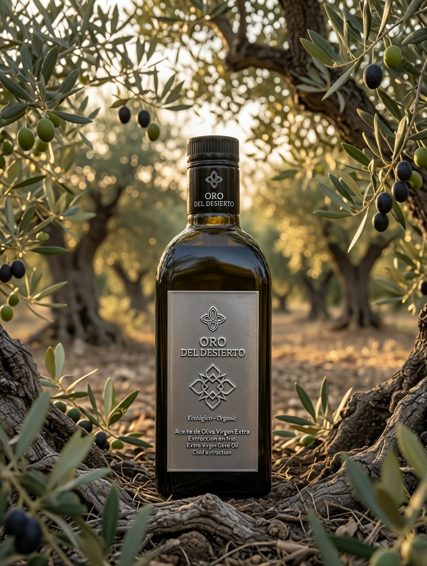Oro del Desierto Organic Extra Virgin Olive Oil — 500ml (Cold Extracted, Picual/Hojiblanca/Arbequina)