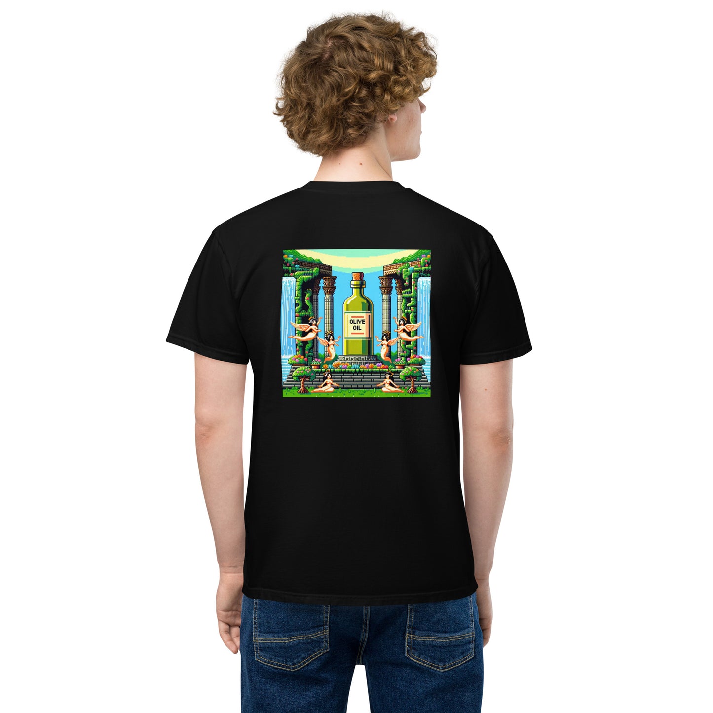 Siren Serenade: Olive Oil Enchantment - pocket t-shirt