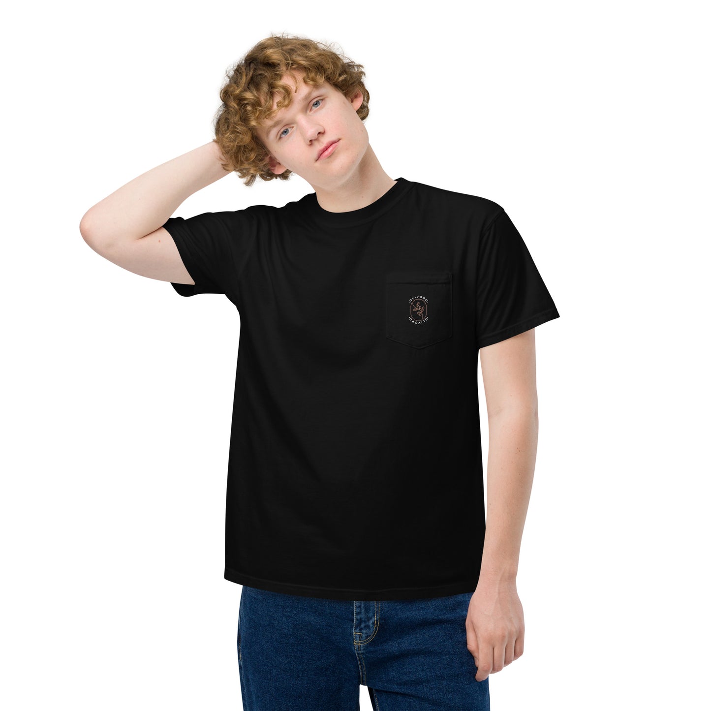 Siren Serenade: Olive Oil Enchantment - pocket t-shirt