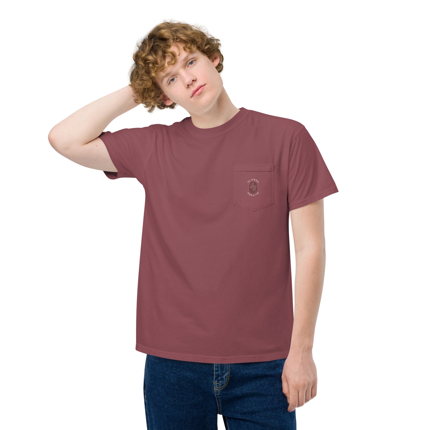 Siren Serenade: Olive Oil Enchantment - pocket t-shirt