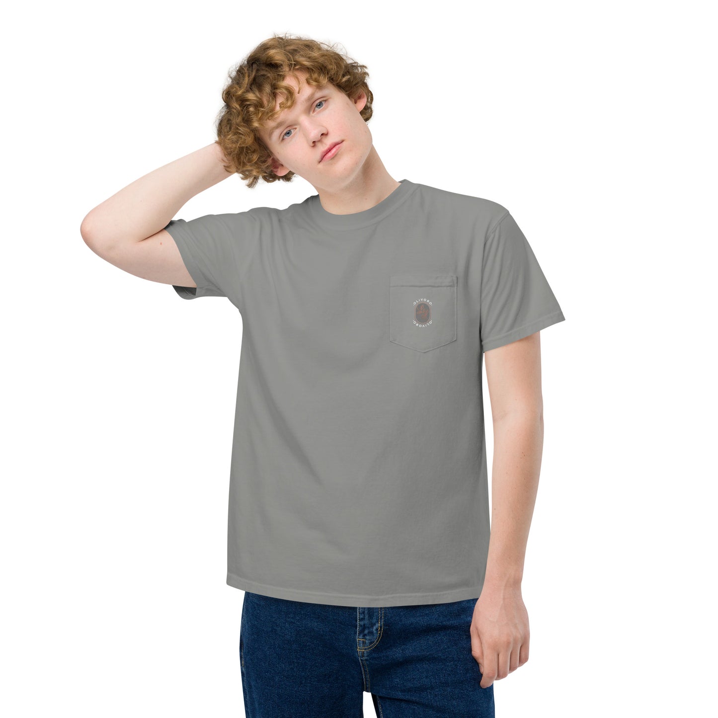 Siren Serenade: Olive Oil Enchantment - pocket t-shirt