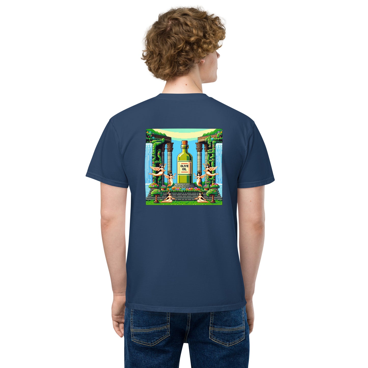 Siren Serenade: Olive Oil Enchantment - pocket t-shirt