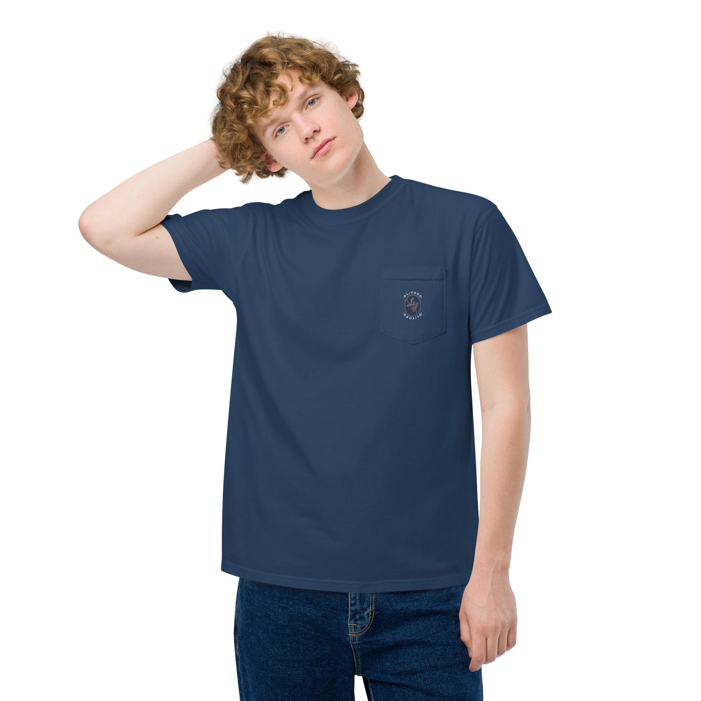 Siren Serenade: Olive Oil Enchantment - pocket t-shirt